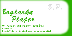 boglarka plajer business card